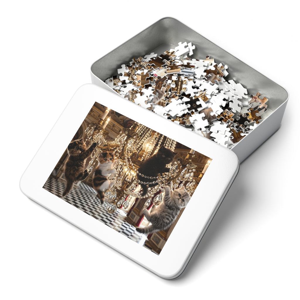 Multicolor Persian Kittens Crystal Chandelier Jigsaw Puzzle
