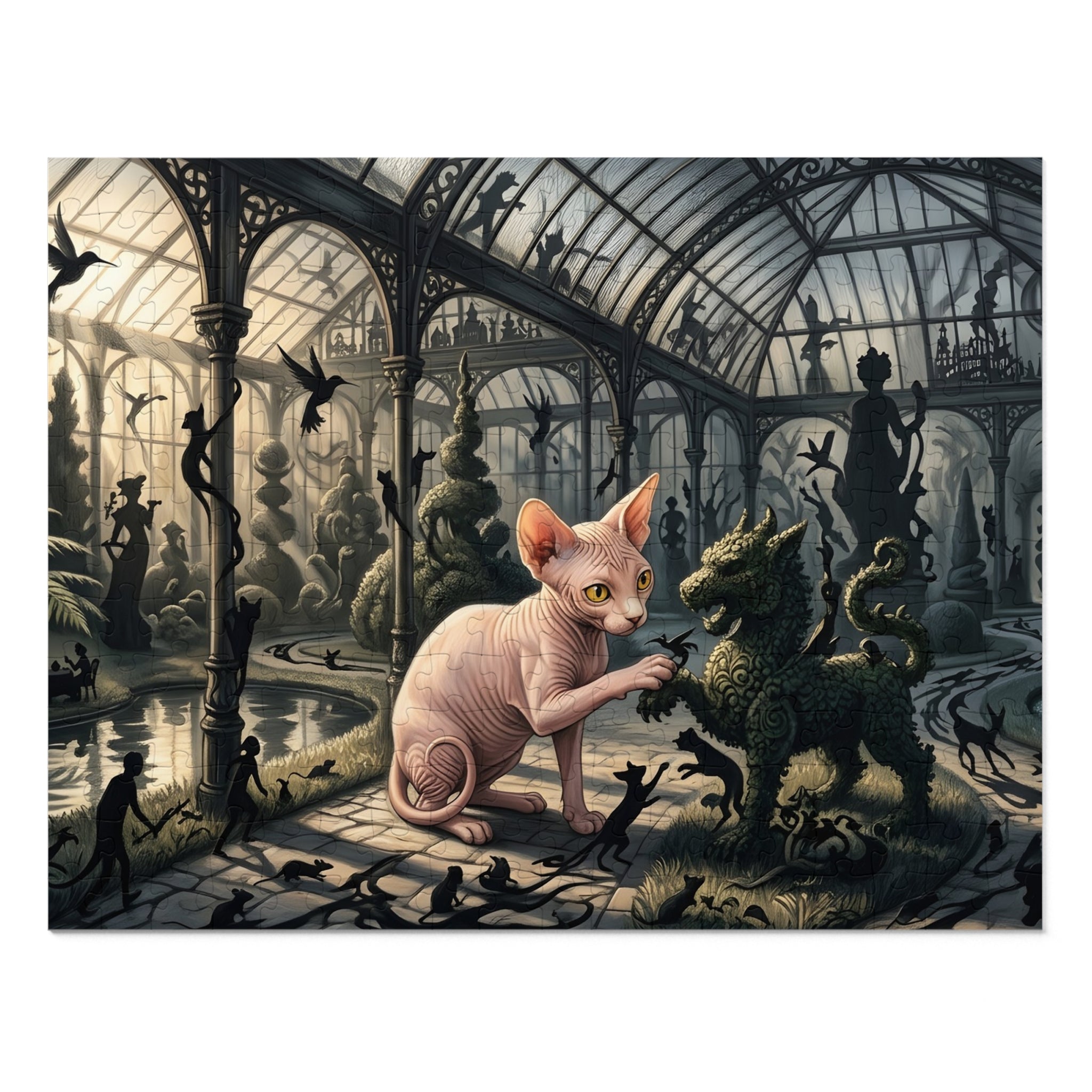 Sphynx Kitten Shadow Conservatory Jigsaw Puzzle