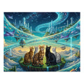 Bengal Cat Cosmic Aquatic Skybridge Floating Island Jigsaw Puzzle
