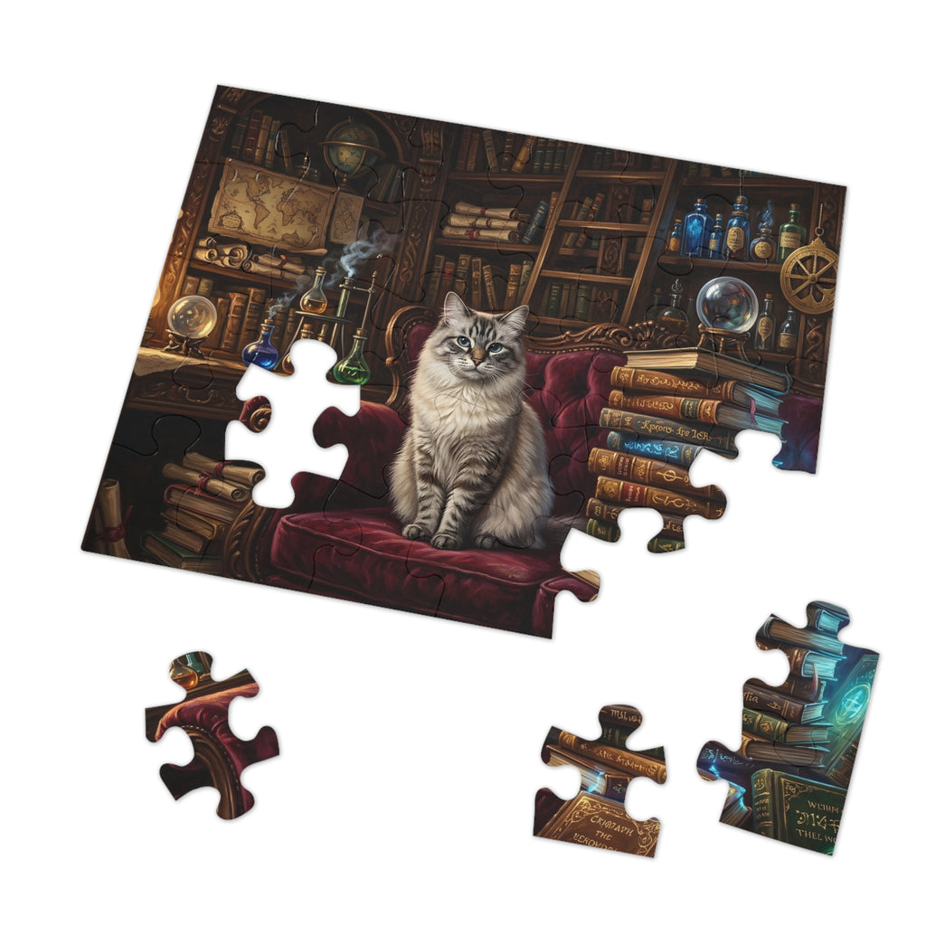Seal Lynx Point Ragdoll Vintage Library Spellbooks Jigsaw Puzzle