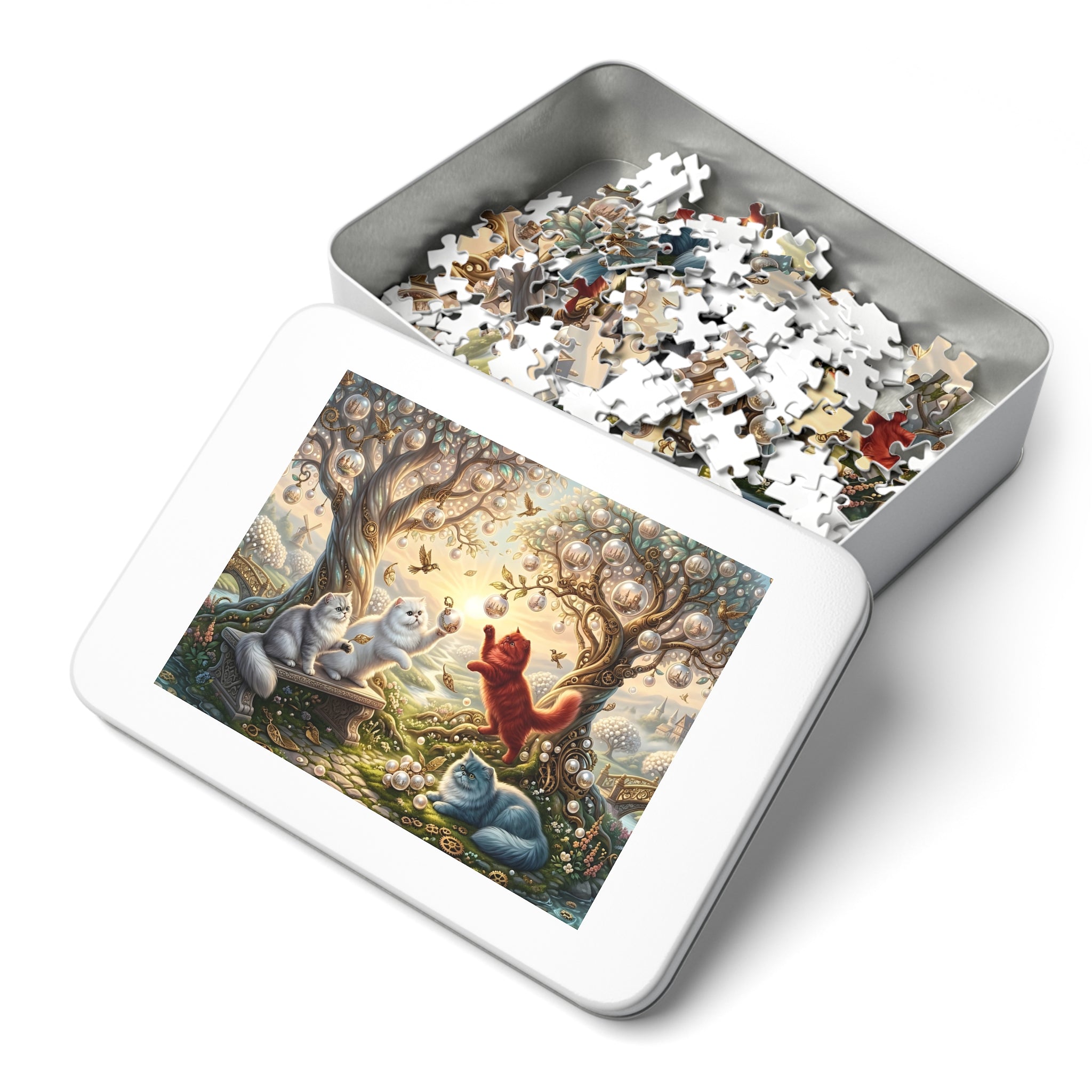 Persian Cat Glass Orb Tree Sanctuary Jigsaw Puzzle