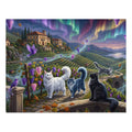 Maine Coon Cat Tuscan Vineyard Northern Lights Grape Harvest Jigsaw Puzzle