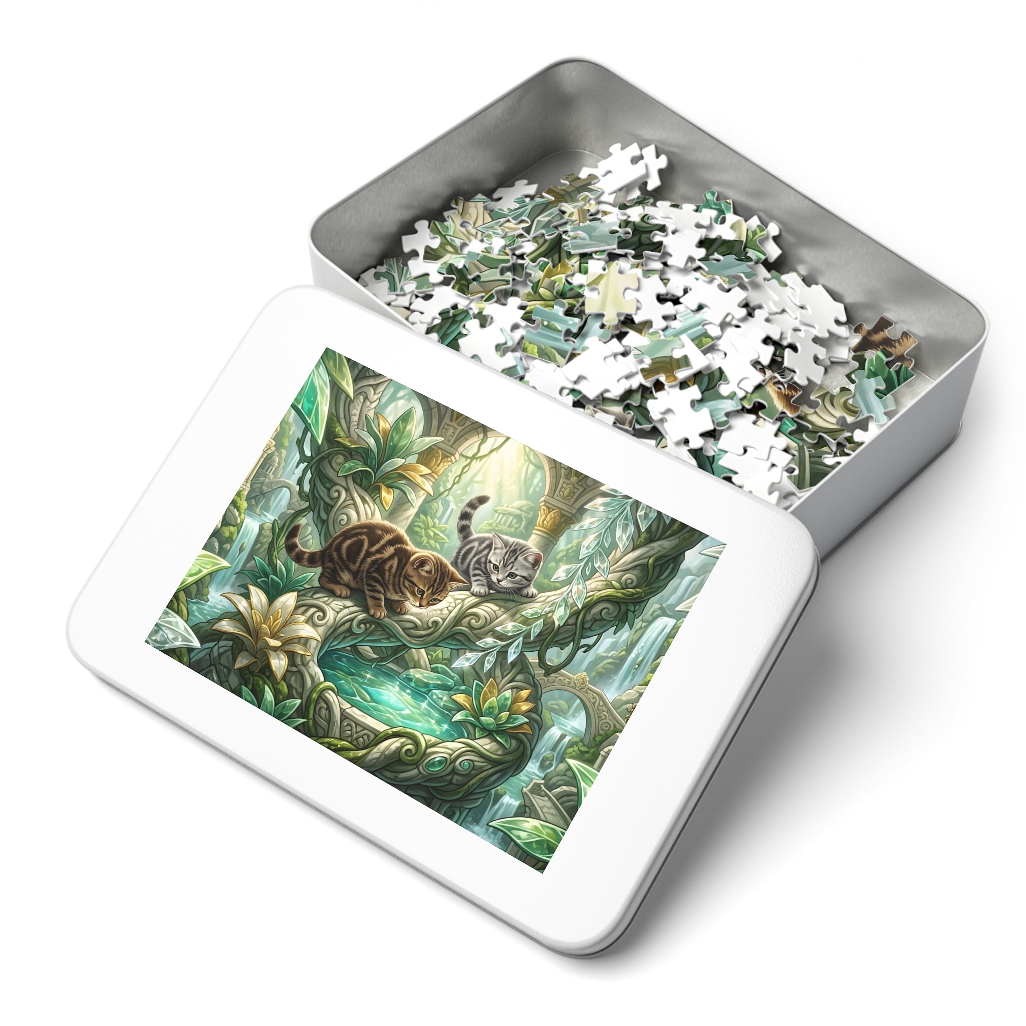 American Shorthair Kitten Emerald Crystal Sanctuary Jigsaw Puzzle