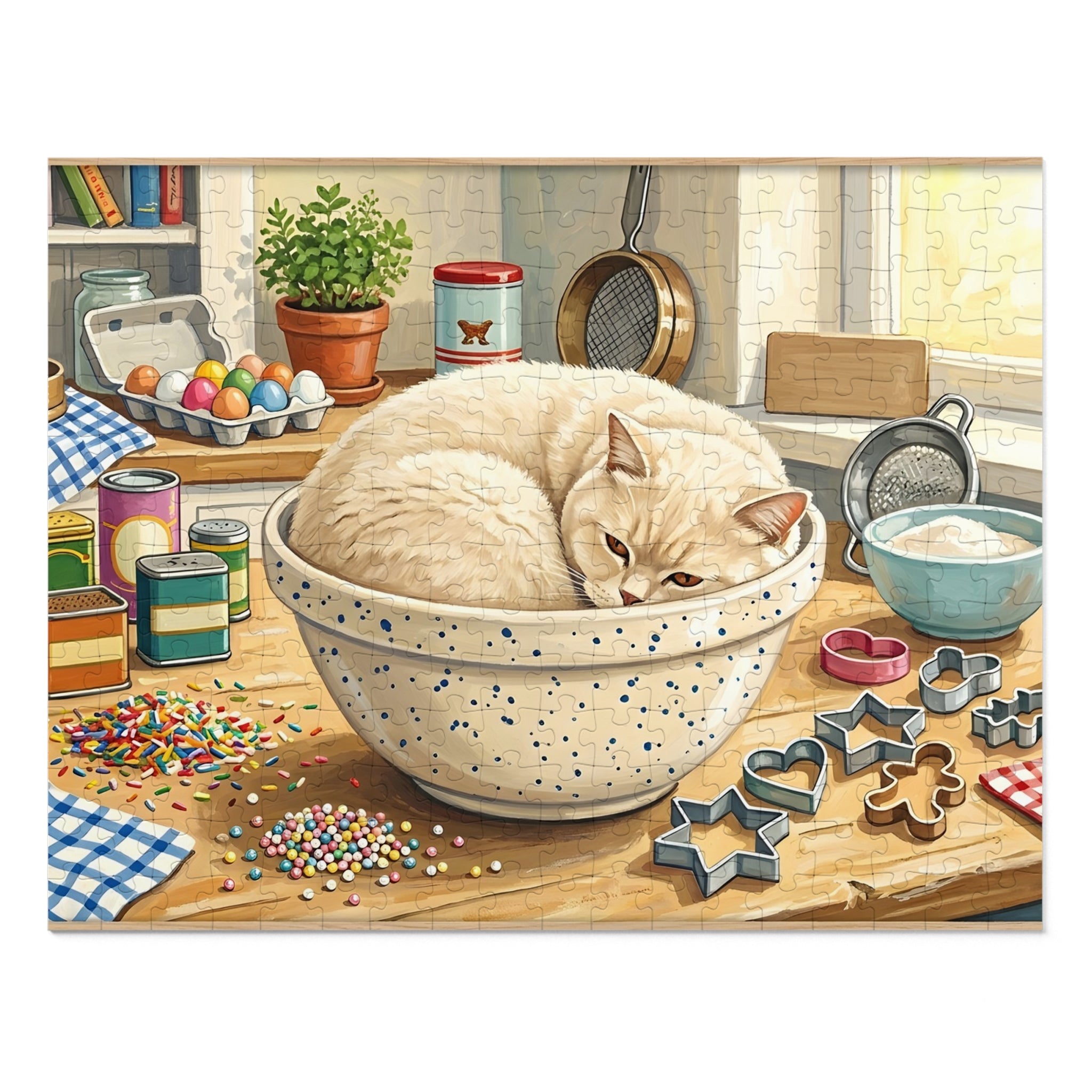 Cream British Shorthair Kitchen Baking Jigsaw Puzzle