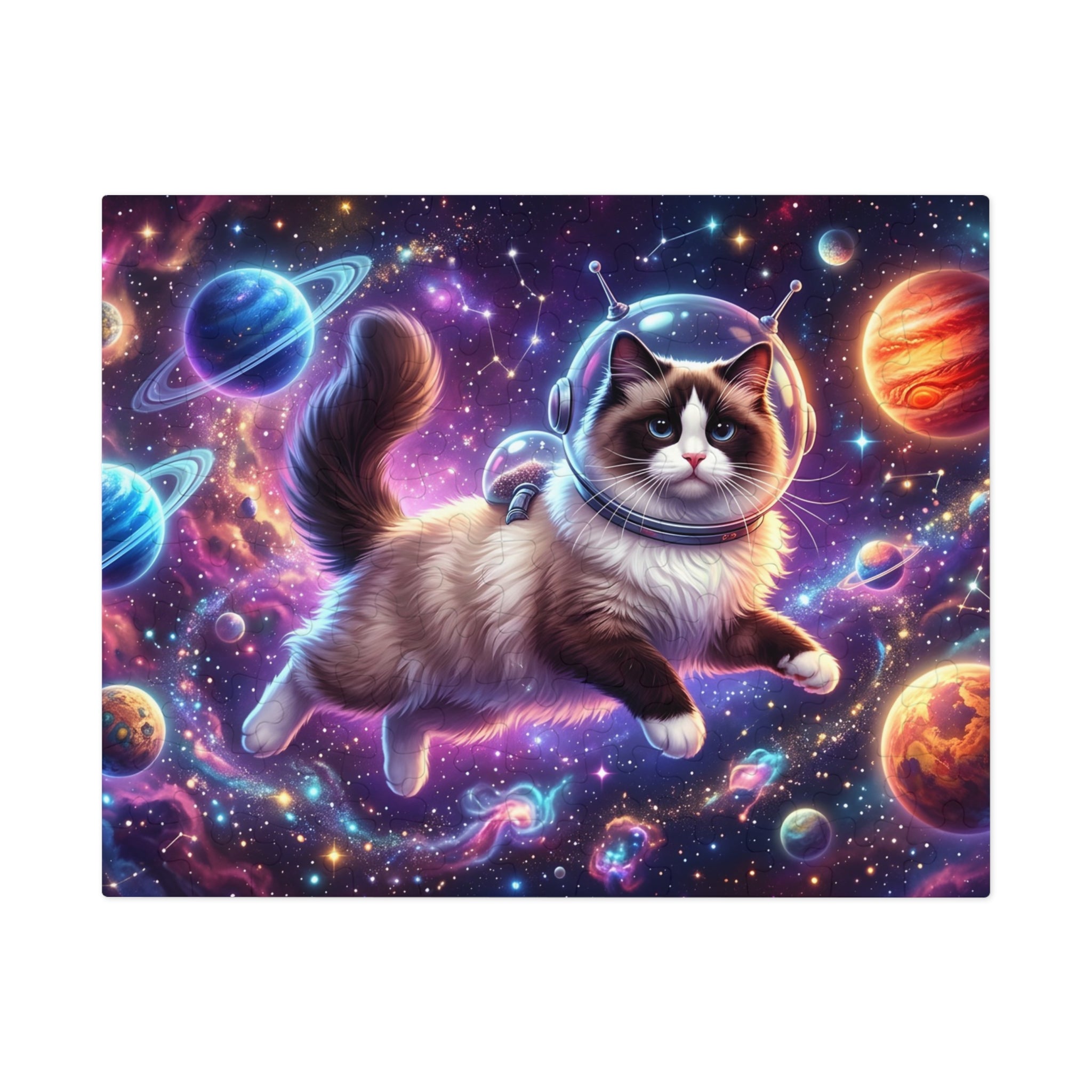 Seal Bicolor Ragdoll Astronaut Outer Space Jigsaw Puzzle