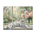 Silver Chinchilla Persian Greenhouse Peonies Jigsaw Puzzle