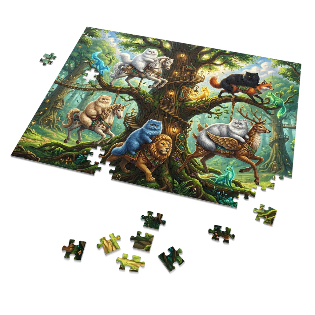 Persian Cat Enchanted Carousel Treehouse Jigsaw Puzzle