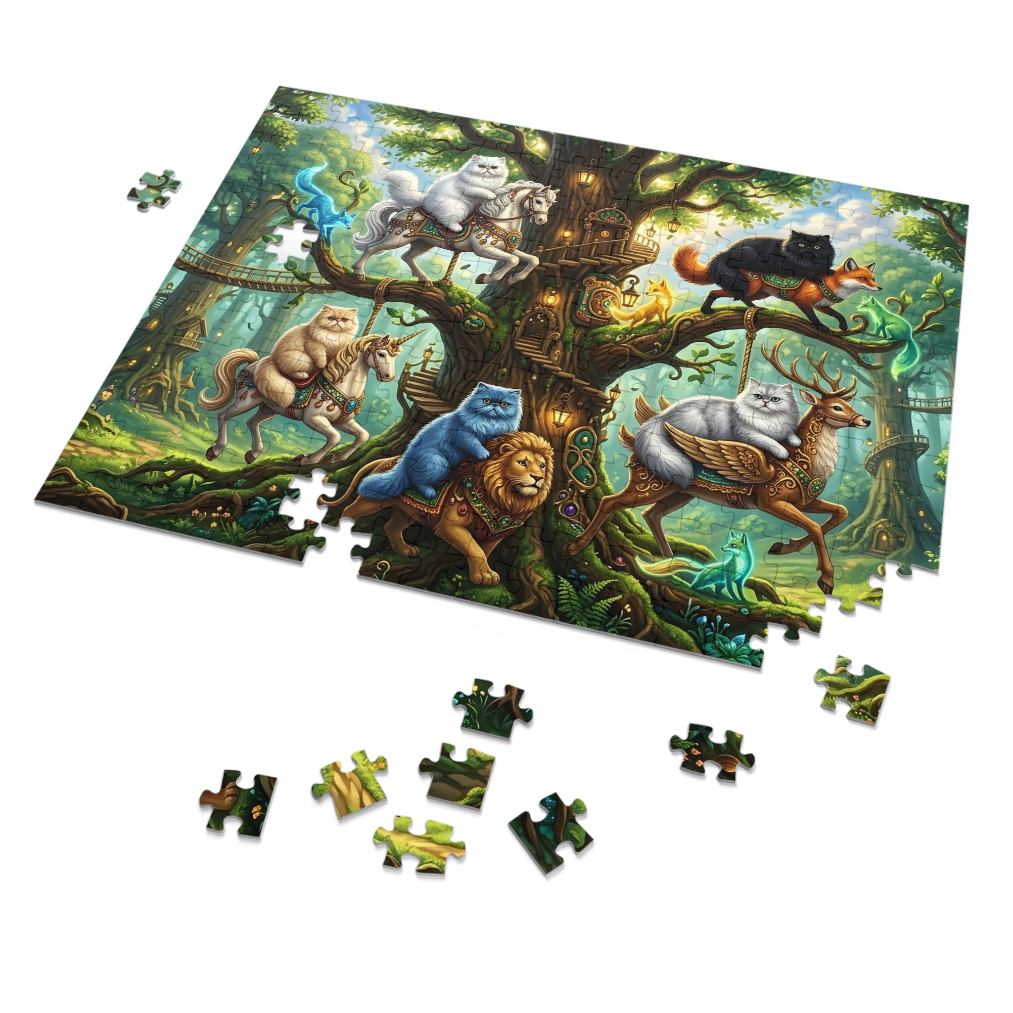 Persian Cat Enchanted Carousel Treehouse Jigsaw Puzzle