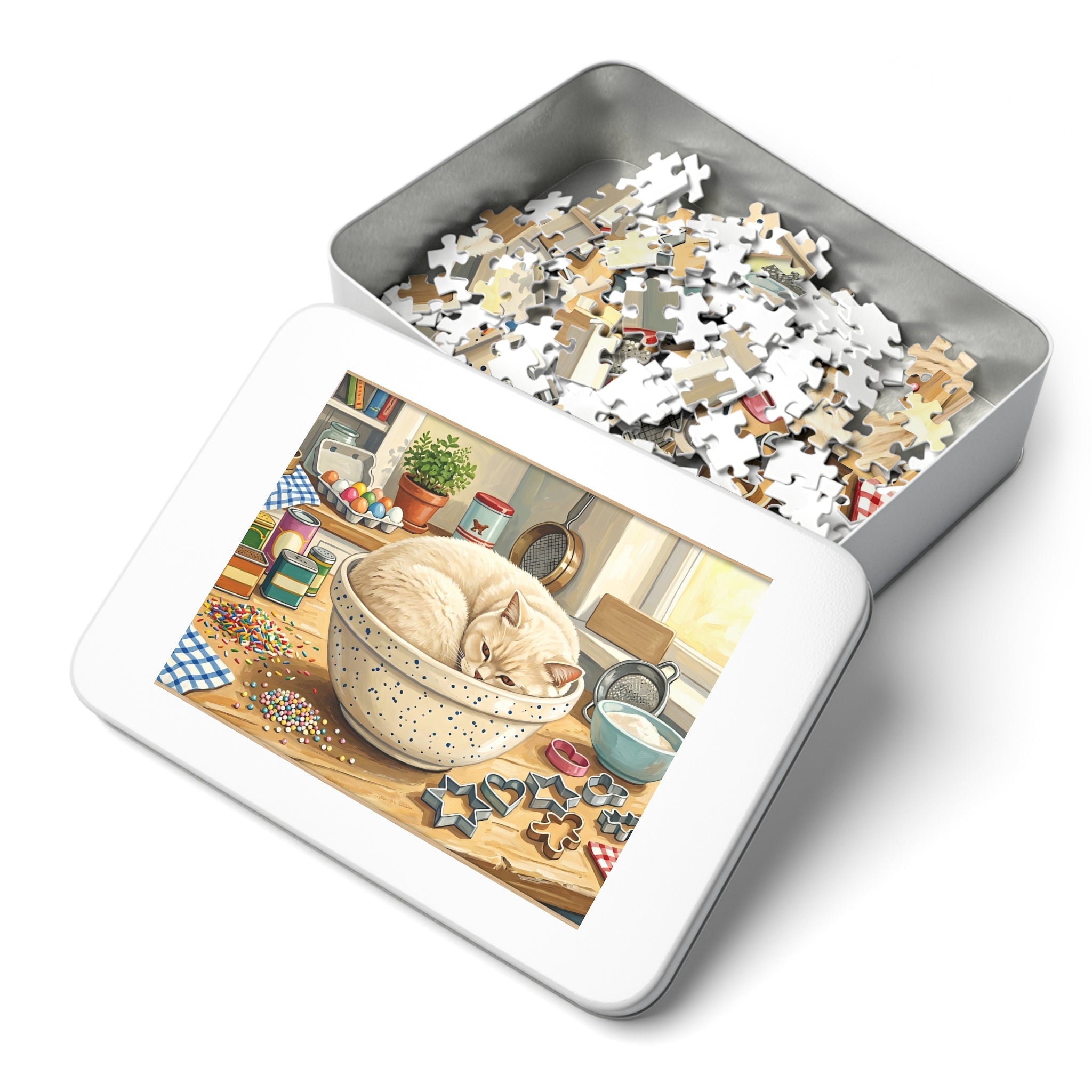 Cream British Shorthair Kitchen Baking Jigsaw Puzzle