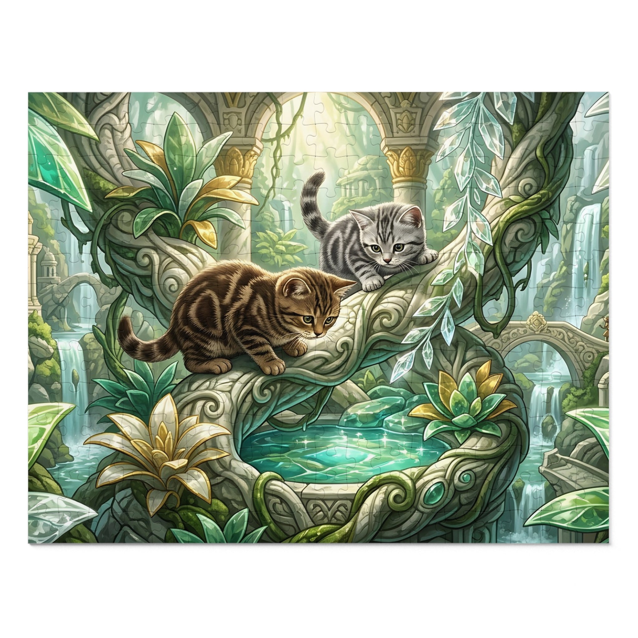 American Shorthair Kitten Emerald Crystal Sanctuary Jigsaw Puzzle