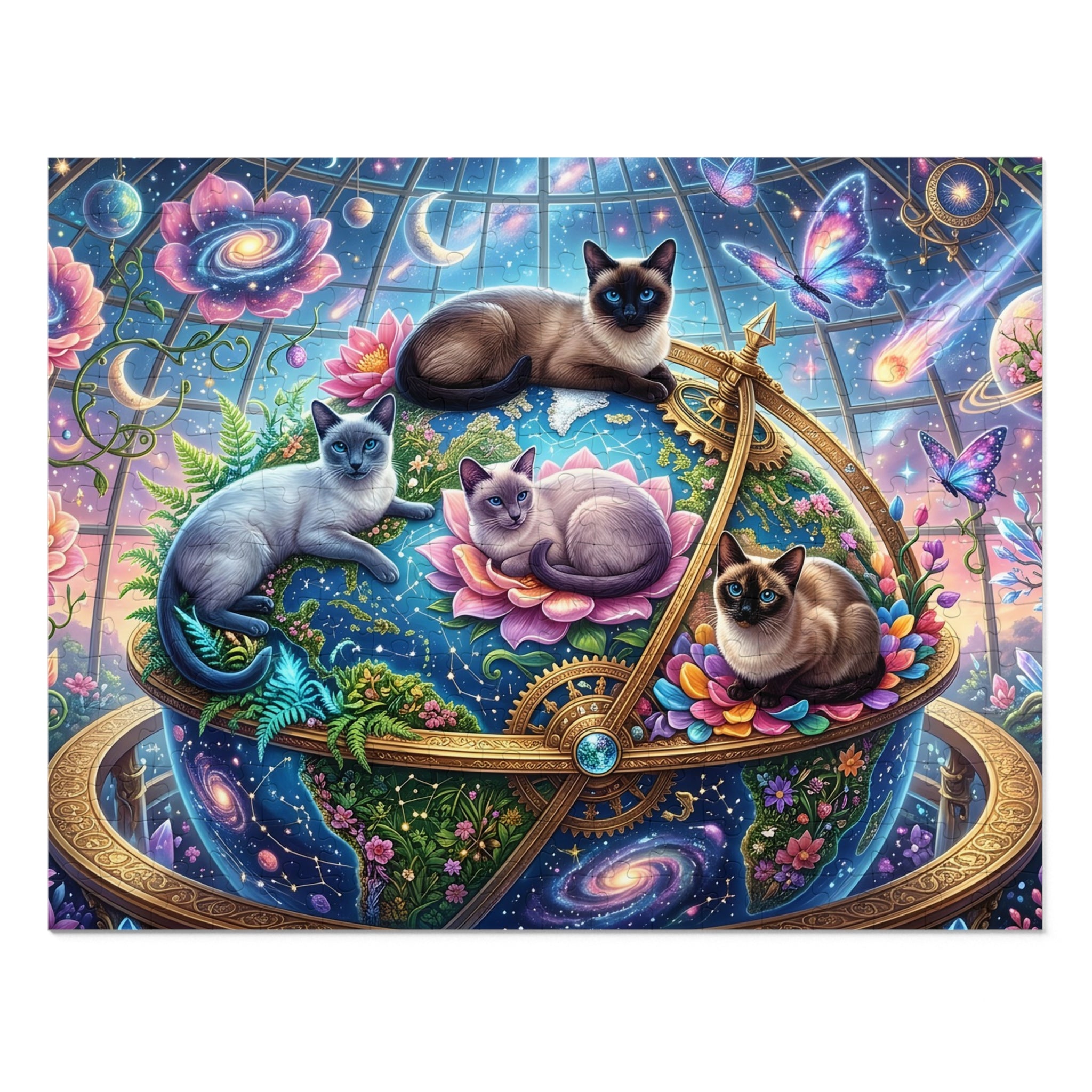 Multicolor Siamese Cosmic Globe Jigsaw Puzzle