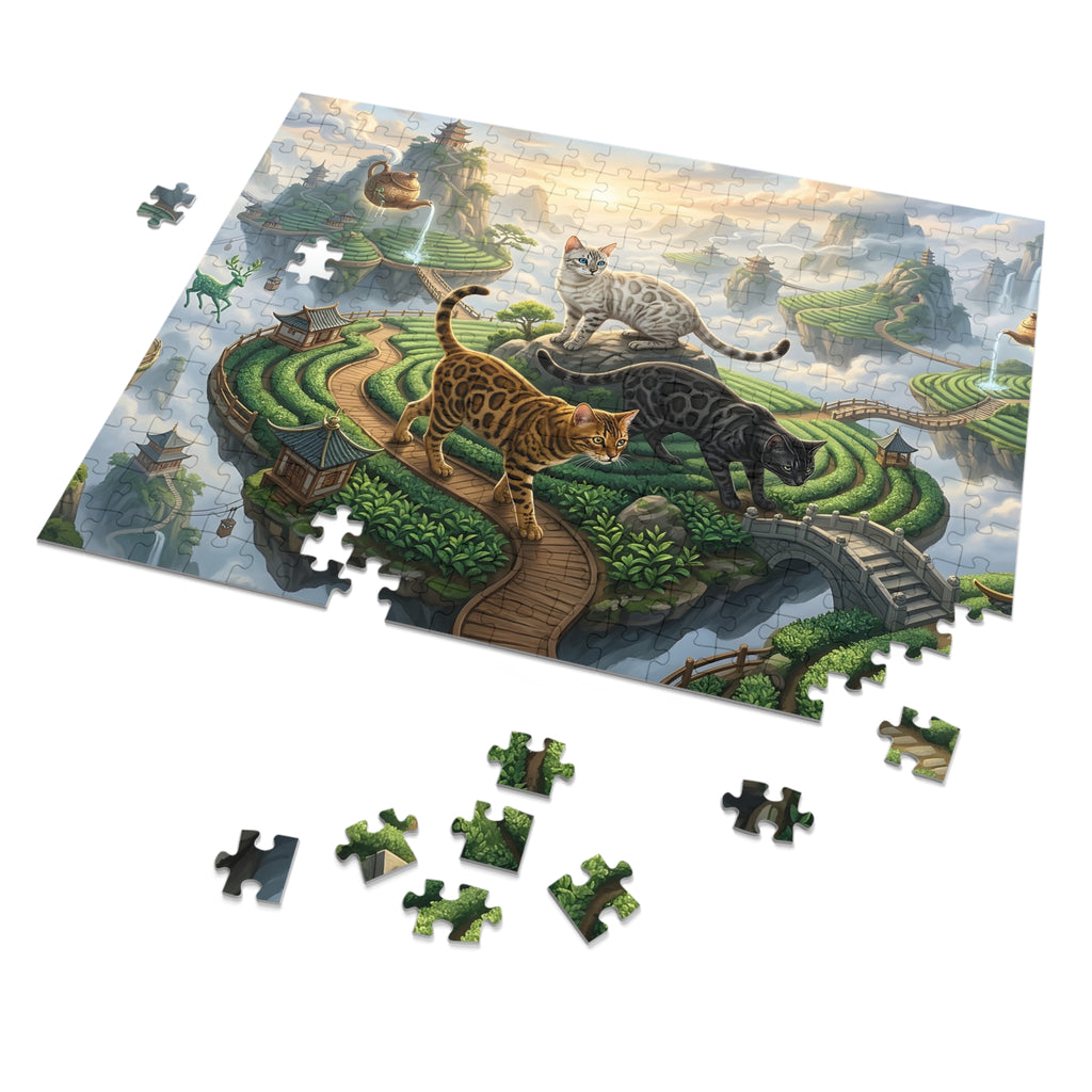 Bengal Cat Floating Tea Plantation Terraces Jigsaw Puzzle