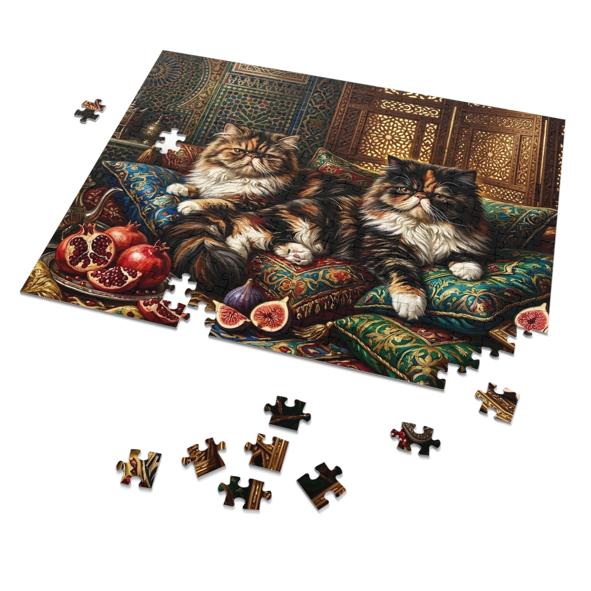 Calico Tabby Persian Palace Lounge Jigsaw Puzzle