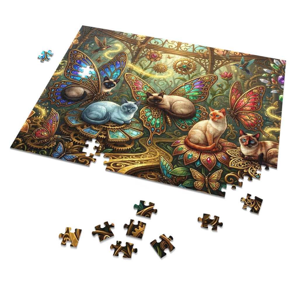 Siamese Steampunk Butterfly Conservatory Jigsaw Puzzle