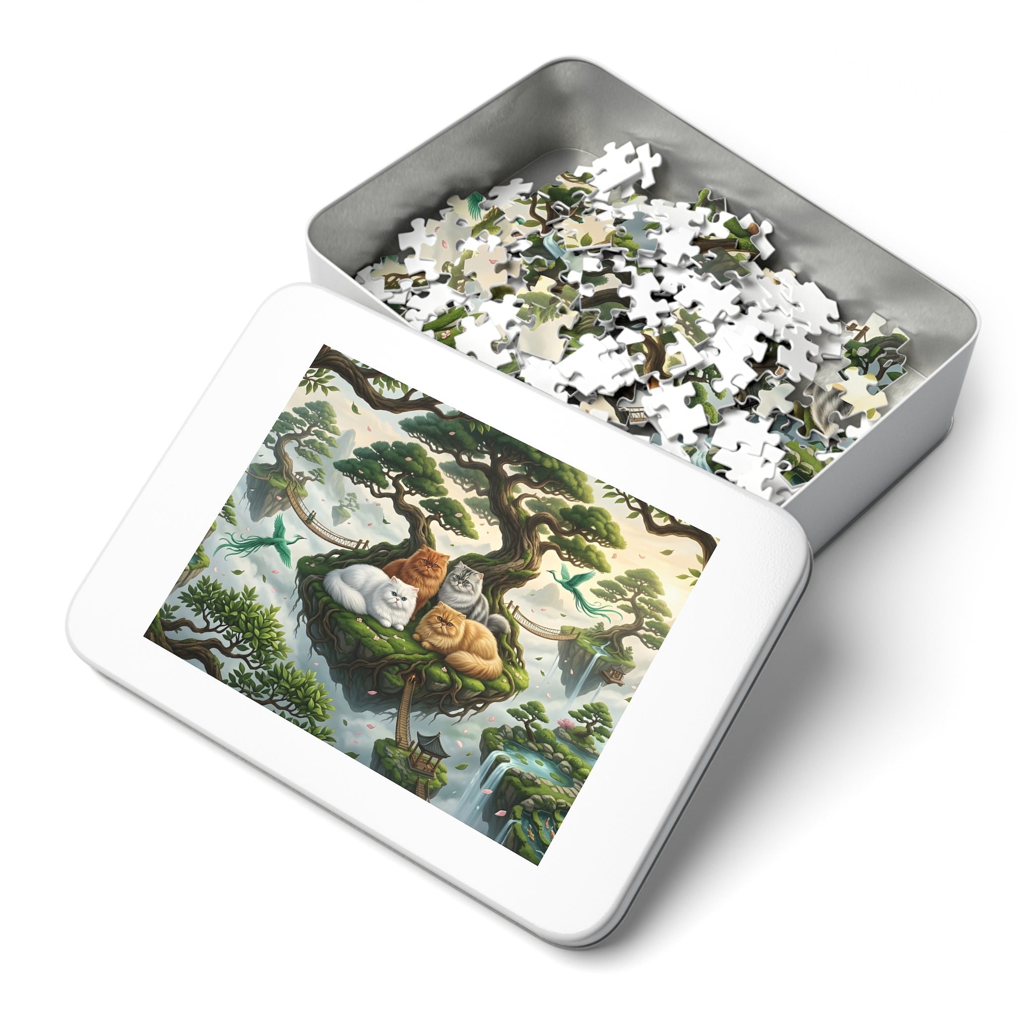 Persian Cat Floating Bonsai Island Sky Garden Jigsaw Puzzle