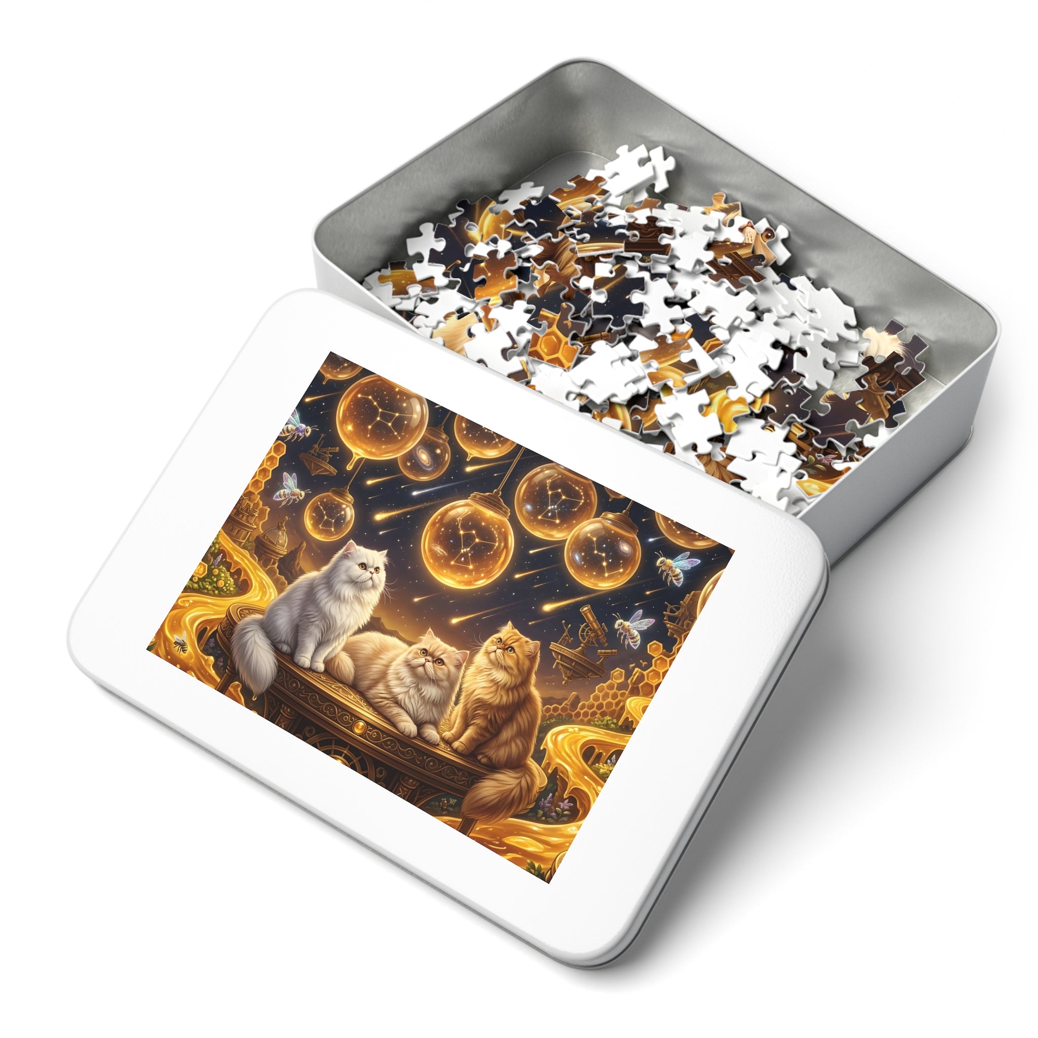 Persian Cat Celestial Honeycomb Observatory Jigsaw Puzzle