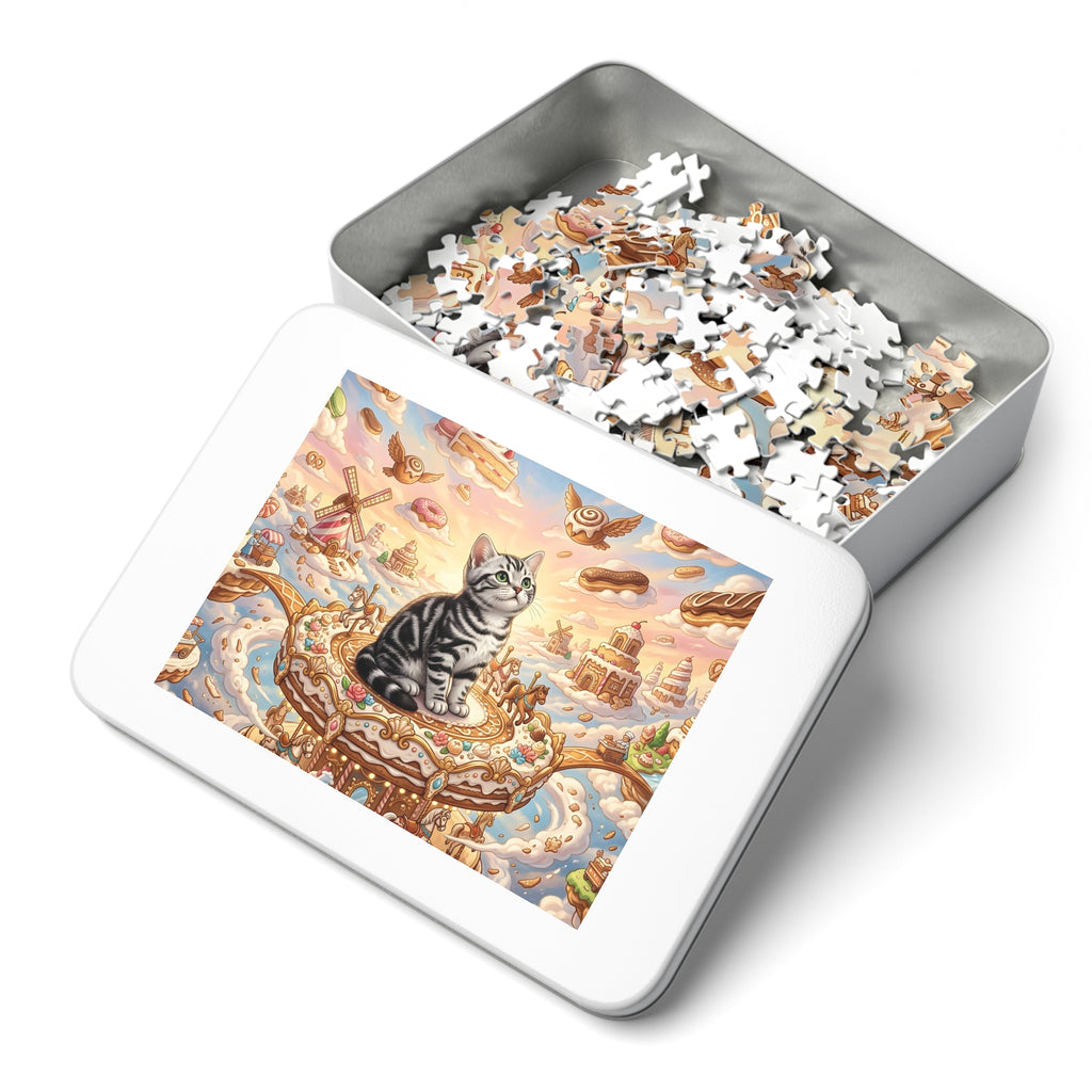 American Shorthair Kitten Sweet Pastry Carousel Jigsaw Puzzle