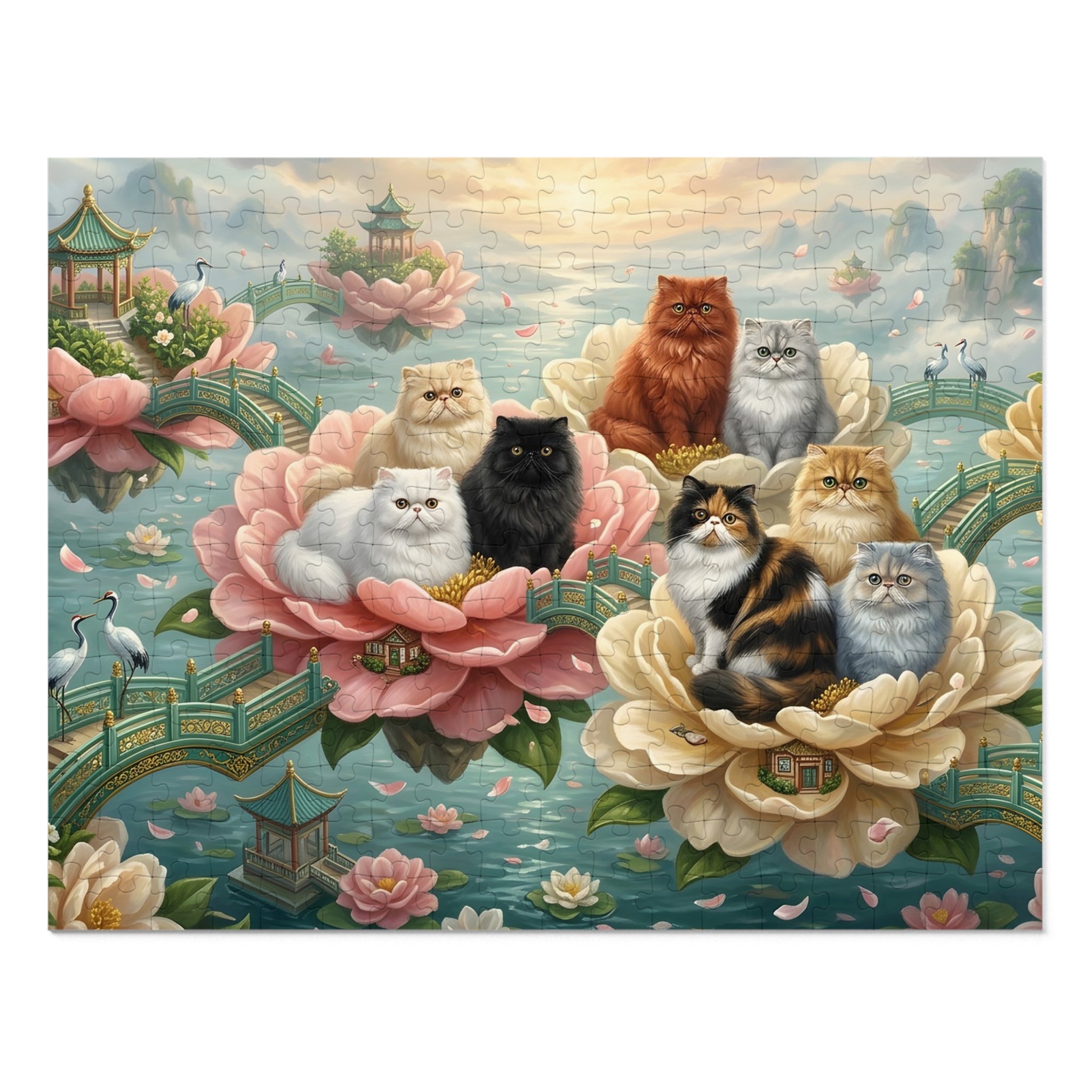 Persian Floating Lotus Garden Jigsaw Puzzle