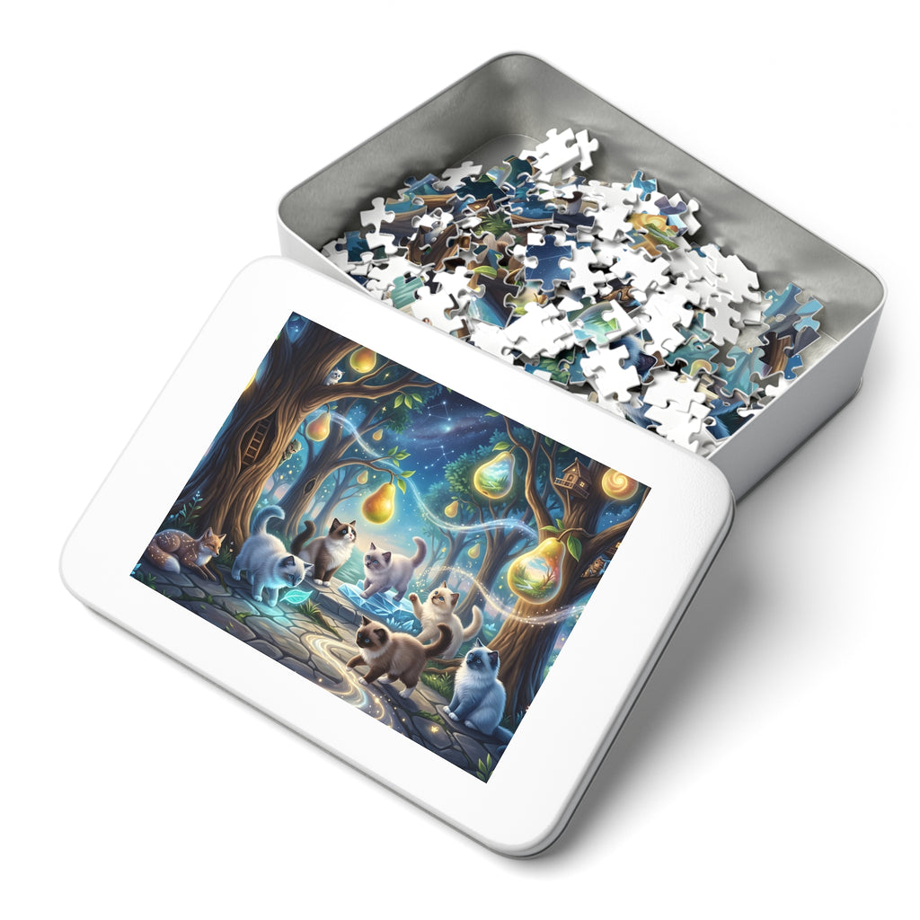Ragdoll Kitten Enchanted Pear Lantern Forest Jigsaw Puzzle