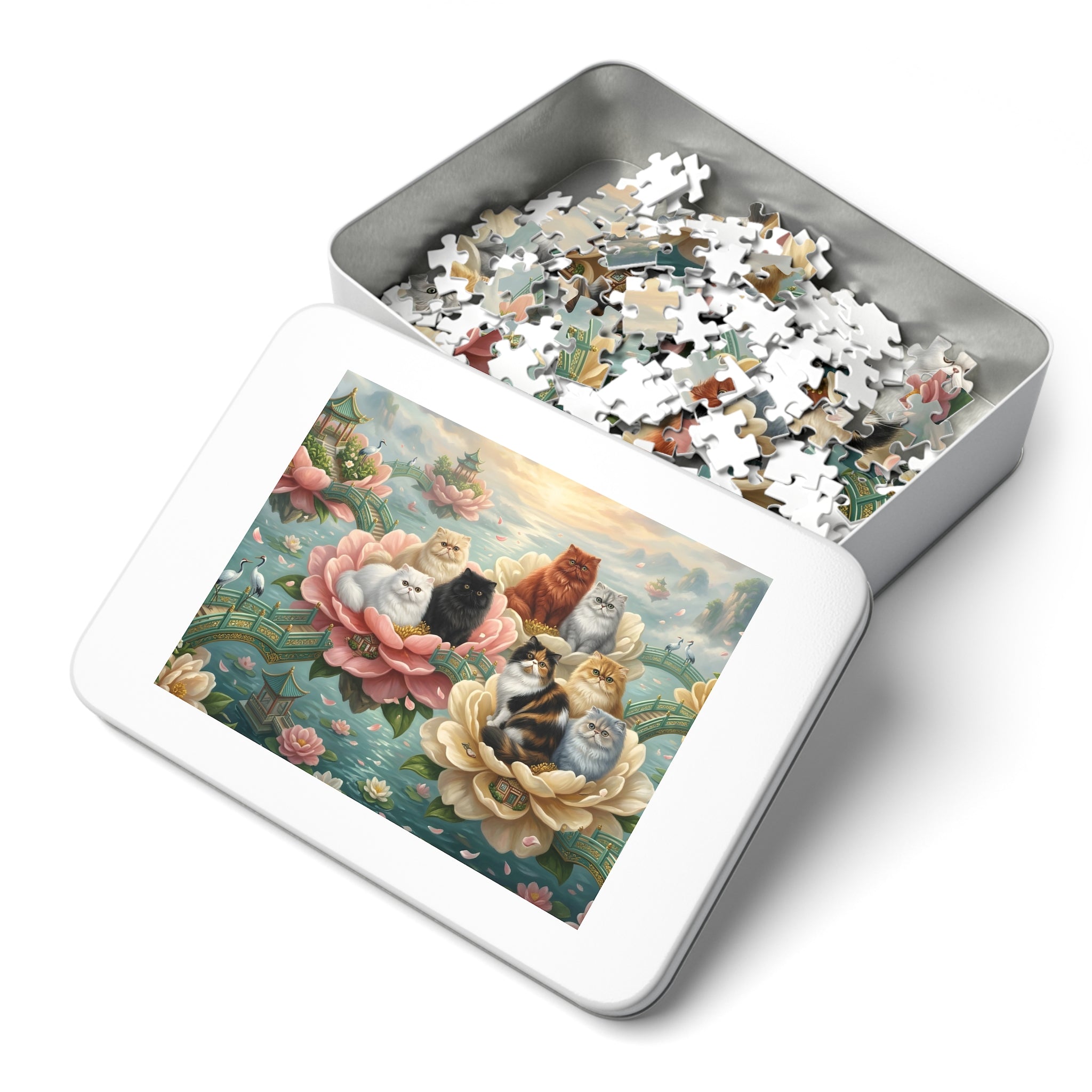 Persian Floating Lotus Garden Jigsaw Puzzle