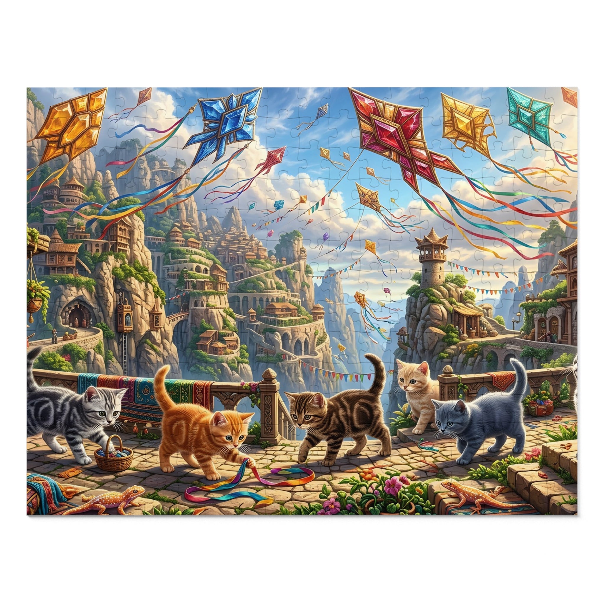 American Shorthair Kitten Crystal Kite Festival Jigsaw Puzzle