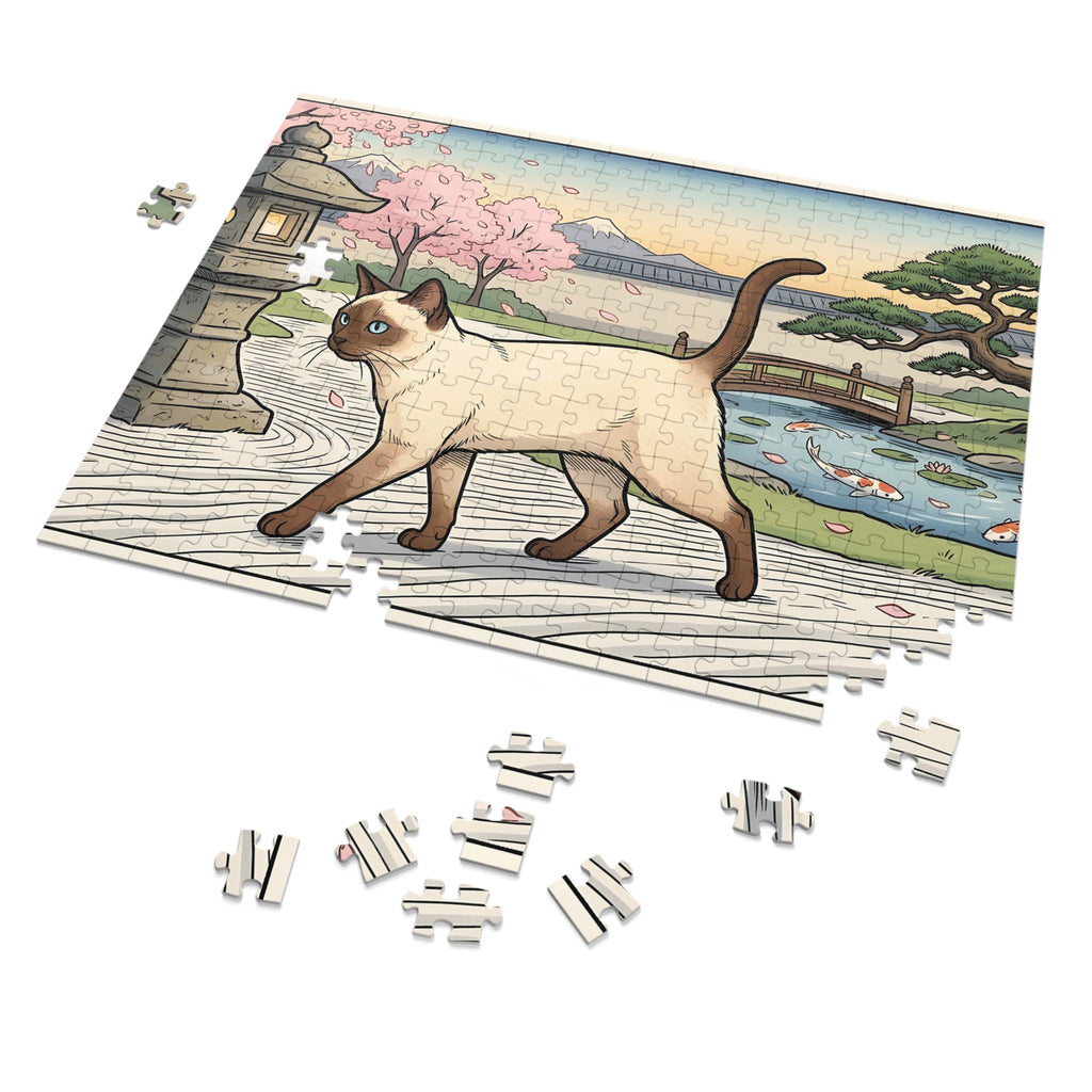 Seal Point Siamese Japanese Zen Garden Jigsaw Puzzle