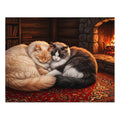 Ragdoll Cuddling Cozy Fireplace Jigsaw Puzzle