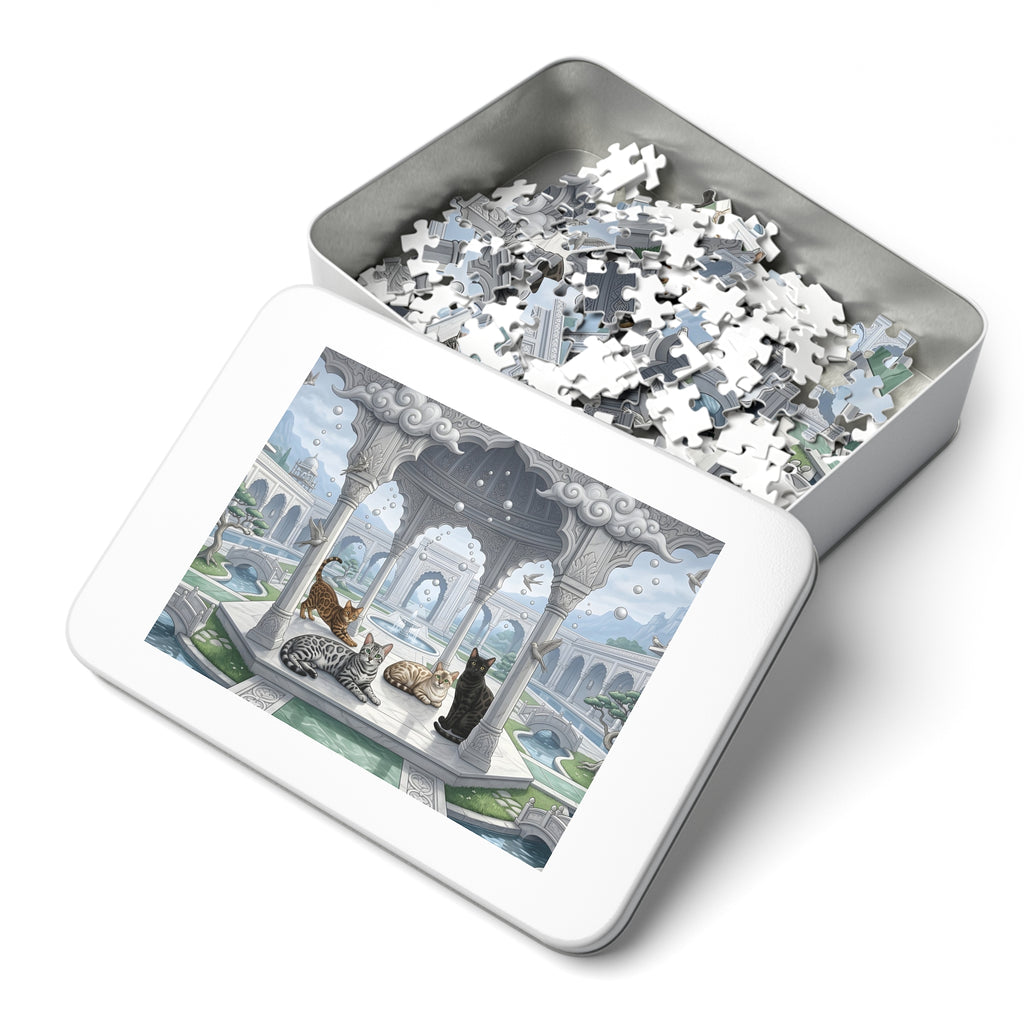 Bengal Cat Marble Pavilion Sanctuary Jigsaw Puzzle