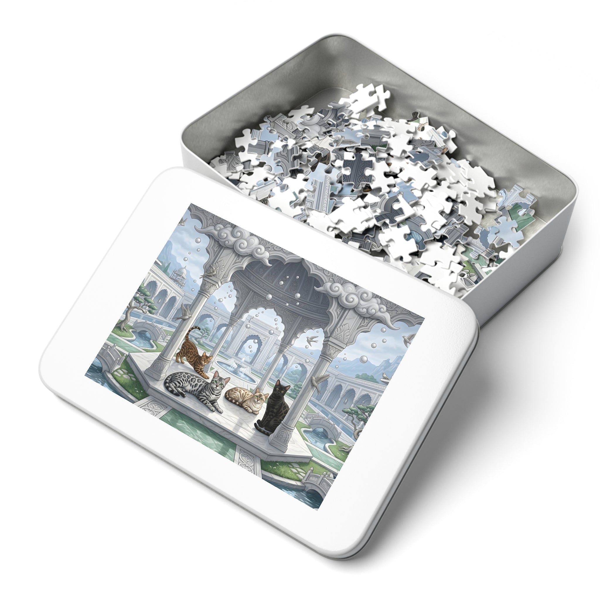 Bengal Cat Marble Pavilion Sanctuary Jigsaw Puzzle