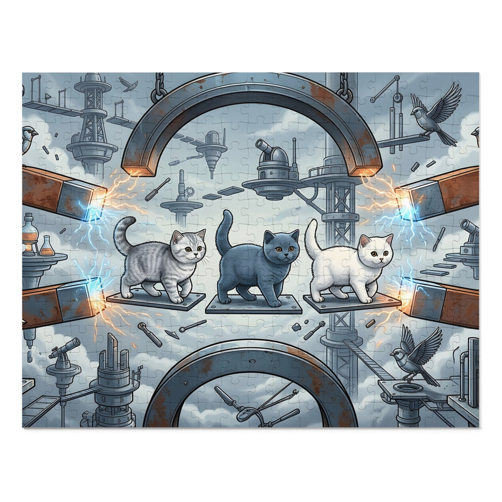 British Shorthair Kitten Levitation Laboratory Jigsaw Puzzle