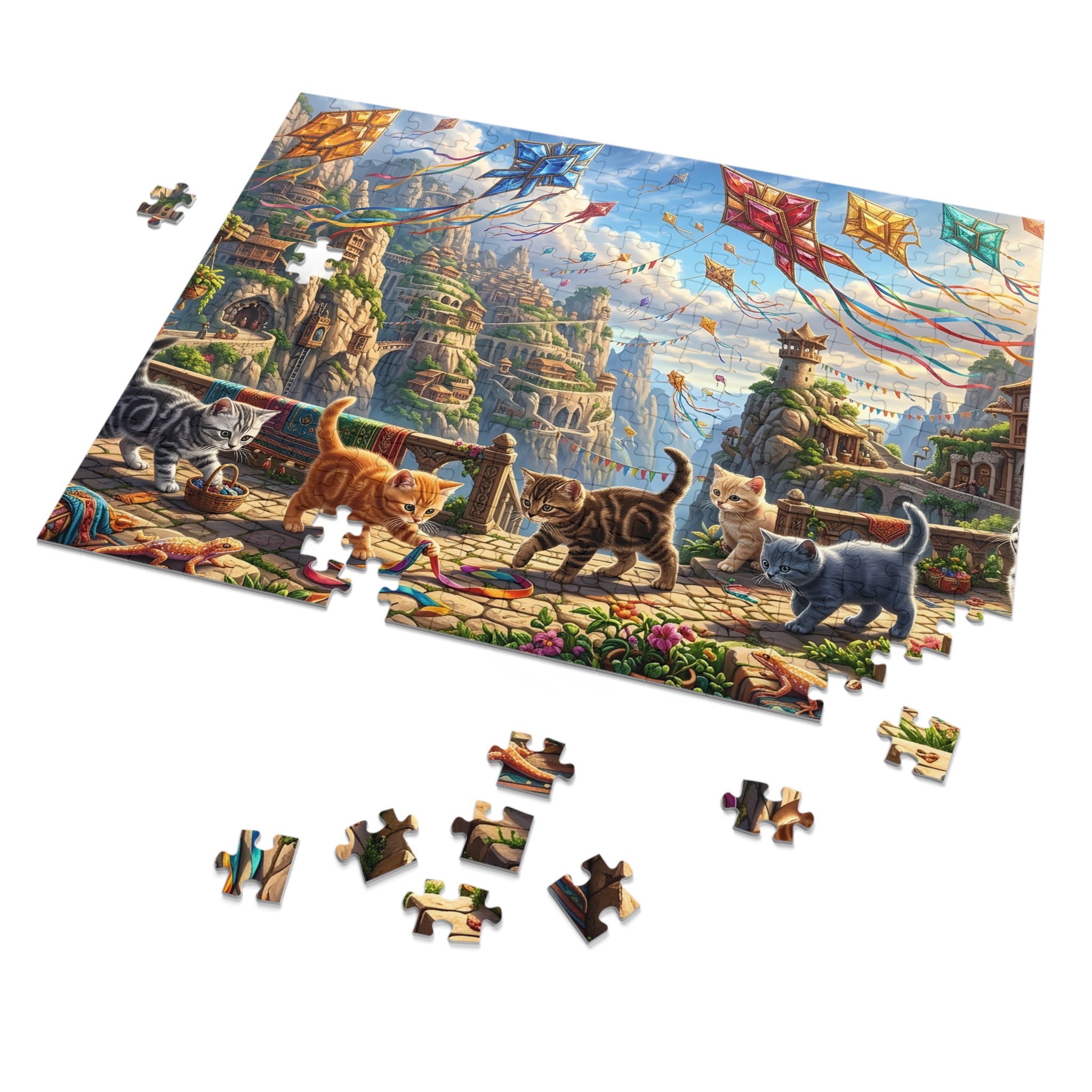 American Shorthair Kitten Crystal Kite Festival Jigsaw Puzzle