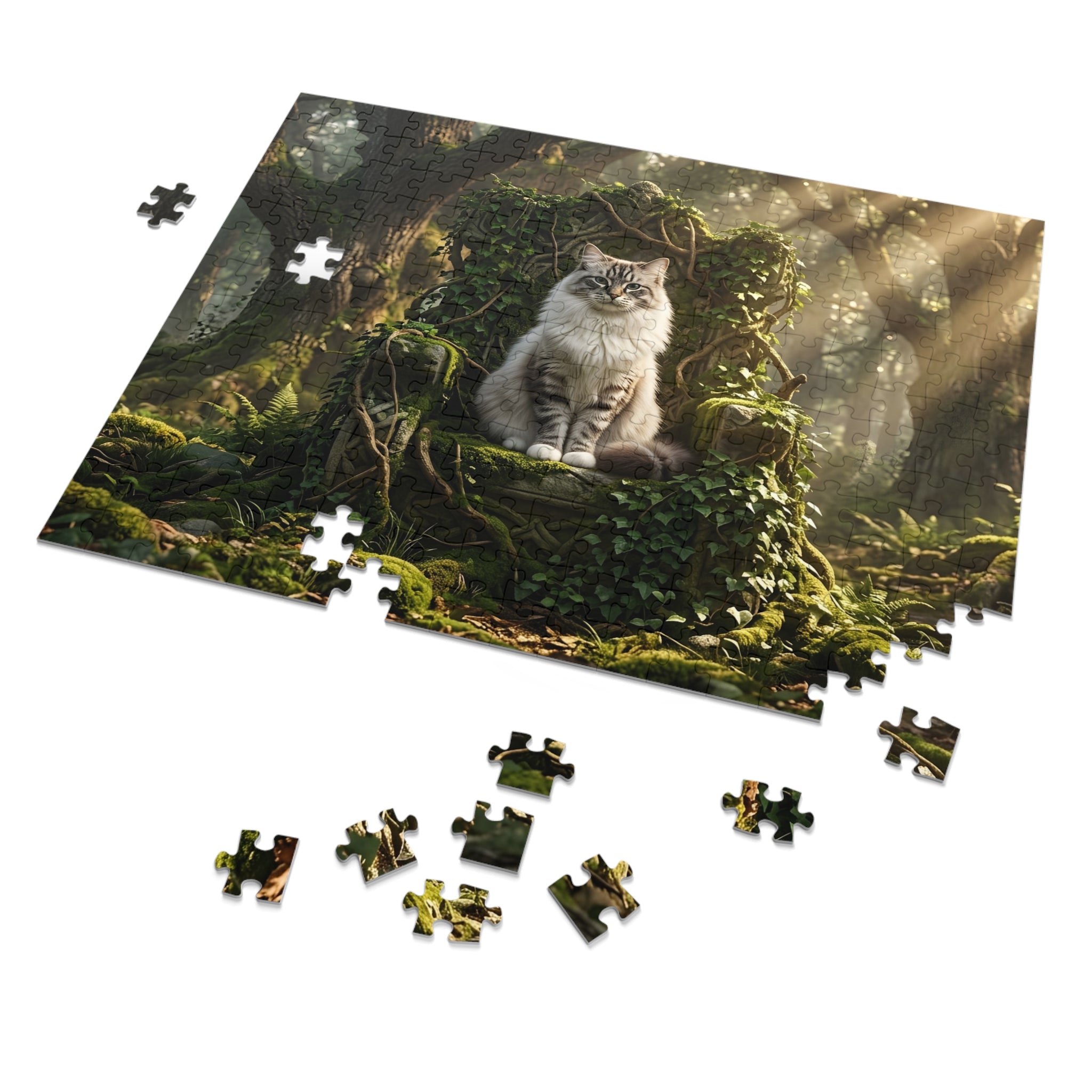 Seal Lynx Point Ragdoll Mossy Forest Throne Jigsaw Puzzle