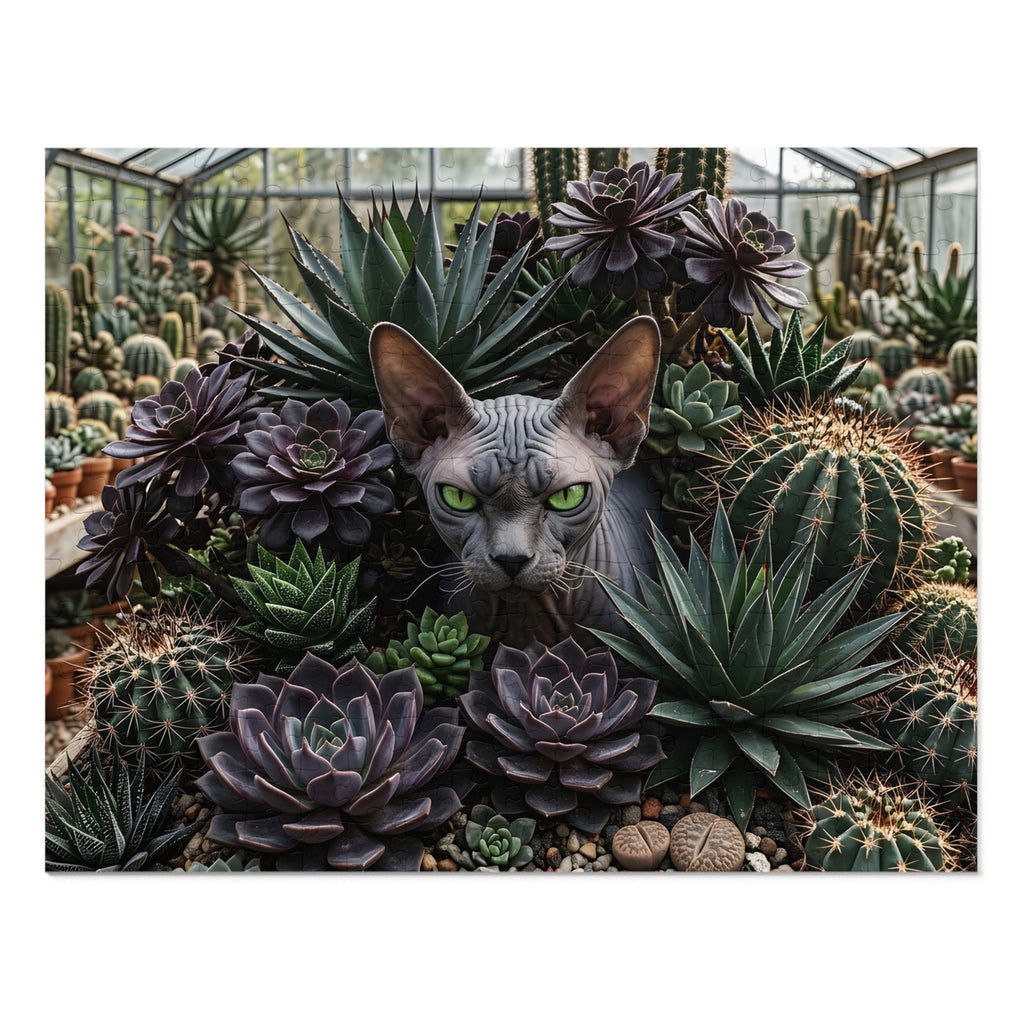 Grey Sphynx Succulents and Cacti Greenhouse Jigsaw Puzzle