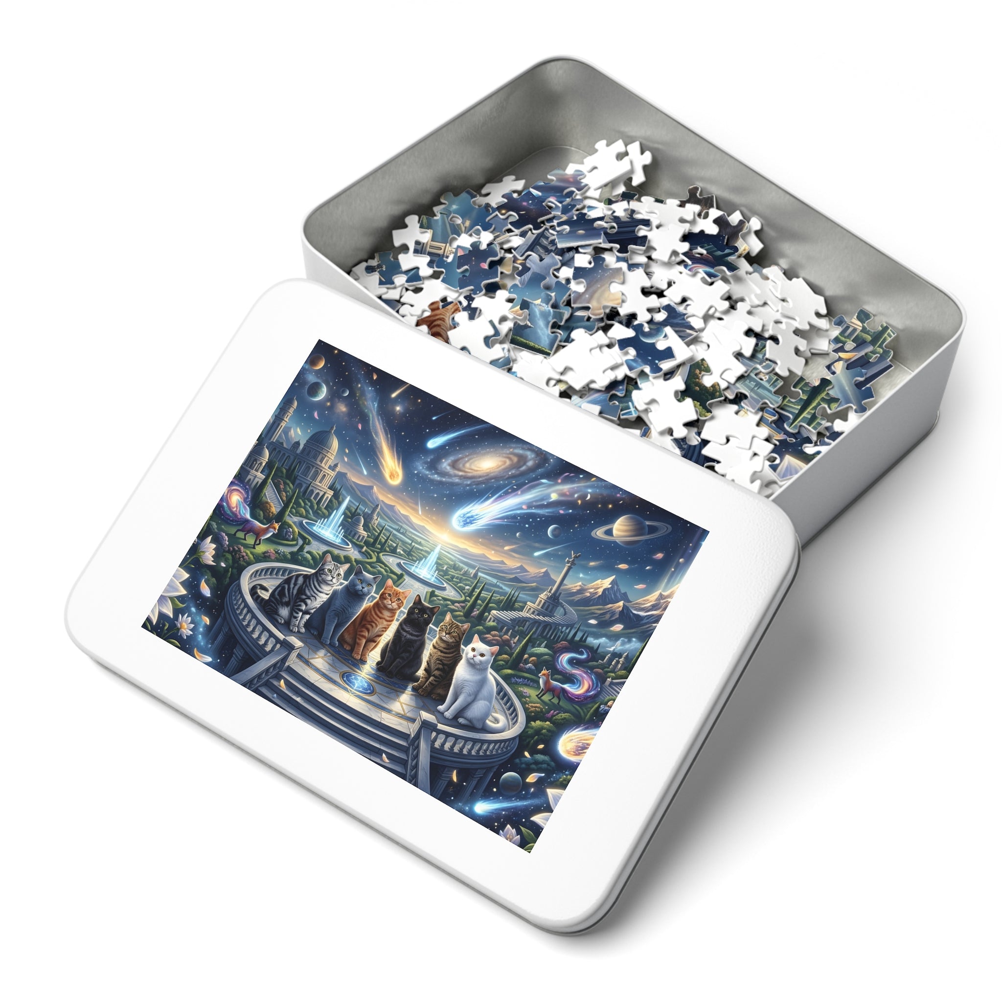 American Shorthair Cat Cosmic Observatory Shooting Star Terrace Jigsaw Puzzle