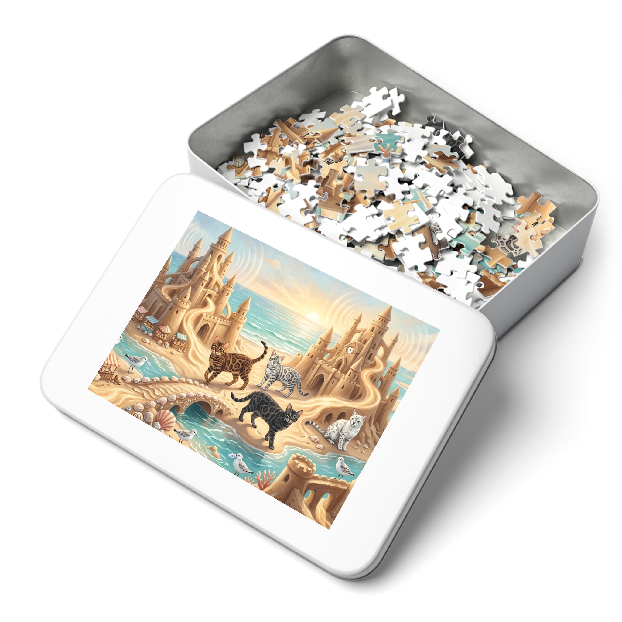 Bengal Cat Sandcastle Kingdom Jigsaw Puzzle