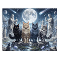 Maine Coon Cat Celestial Full Moon Greek Statue Crystal Temple Jigsaw Puzzle