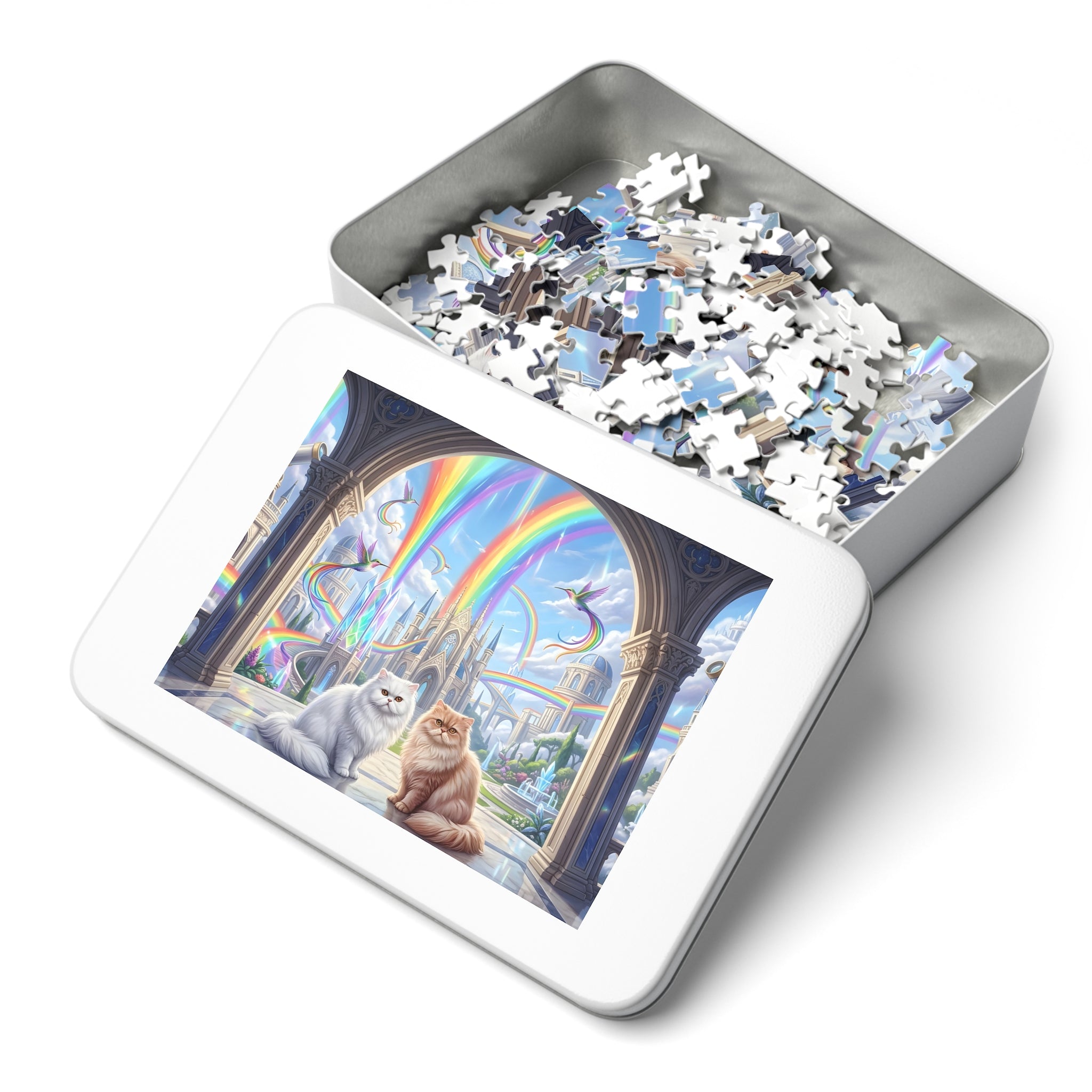 Persian Cat Rainbow Crystal Palace Archway Jigsaw Puzzle