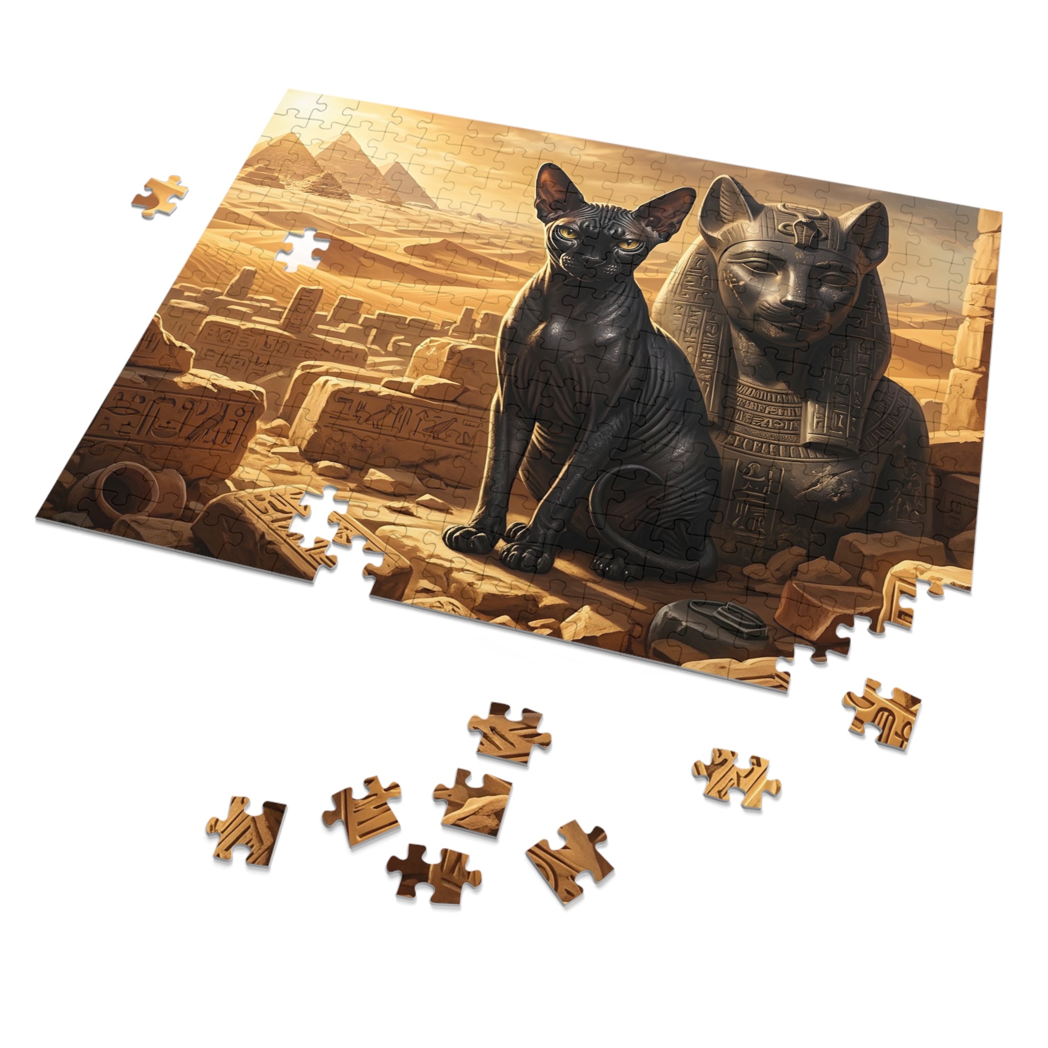 Black Sphynx Egyptian Desert Pyramids Jigsaw Puzzle