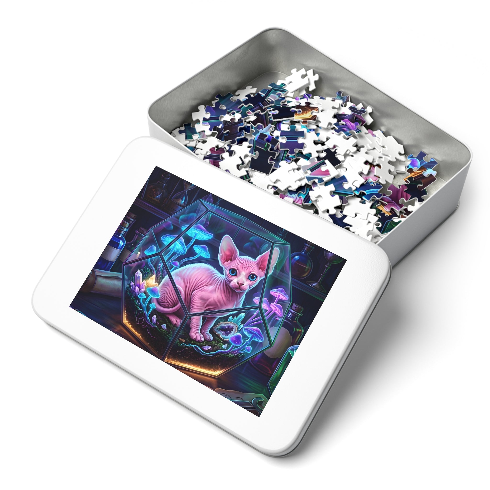 Pink Sphynx Terrarium Magic Potions Jigsaw Puzzle