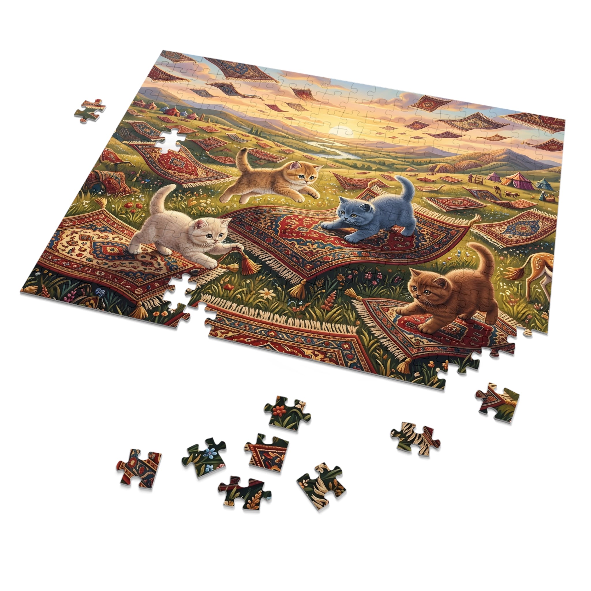 British Shorthair Kitten Magic Flying Carpet Valley Jigsaw Puzzle