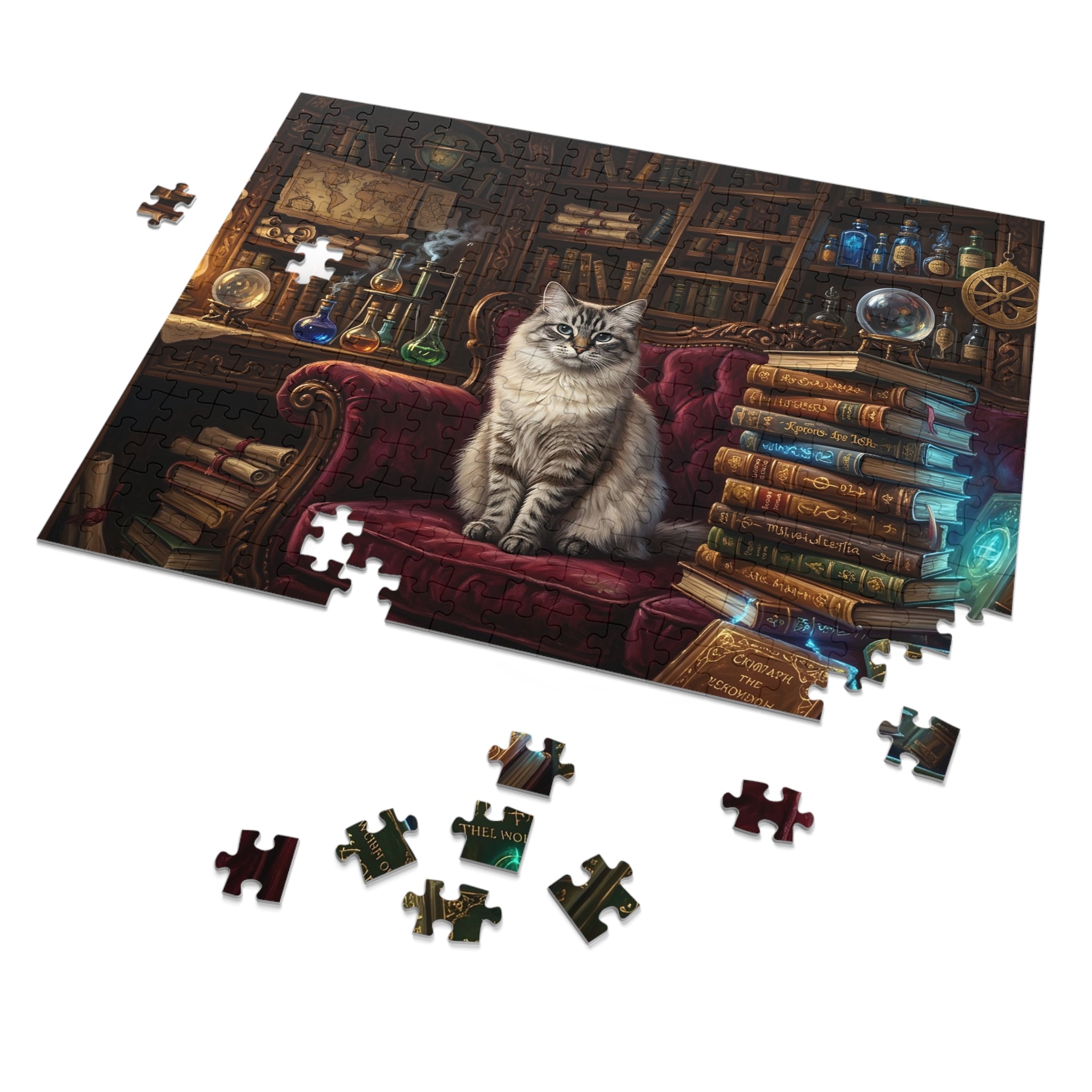 Seal Lynx Point Ragdoll Vintage Library Spellbooks Jigsaw Puzzle