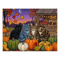 Maine Coon Kittens Autumn Pumpkin Patch Harvest Jigsaw Puzzle