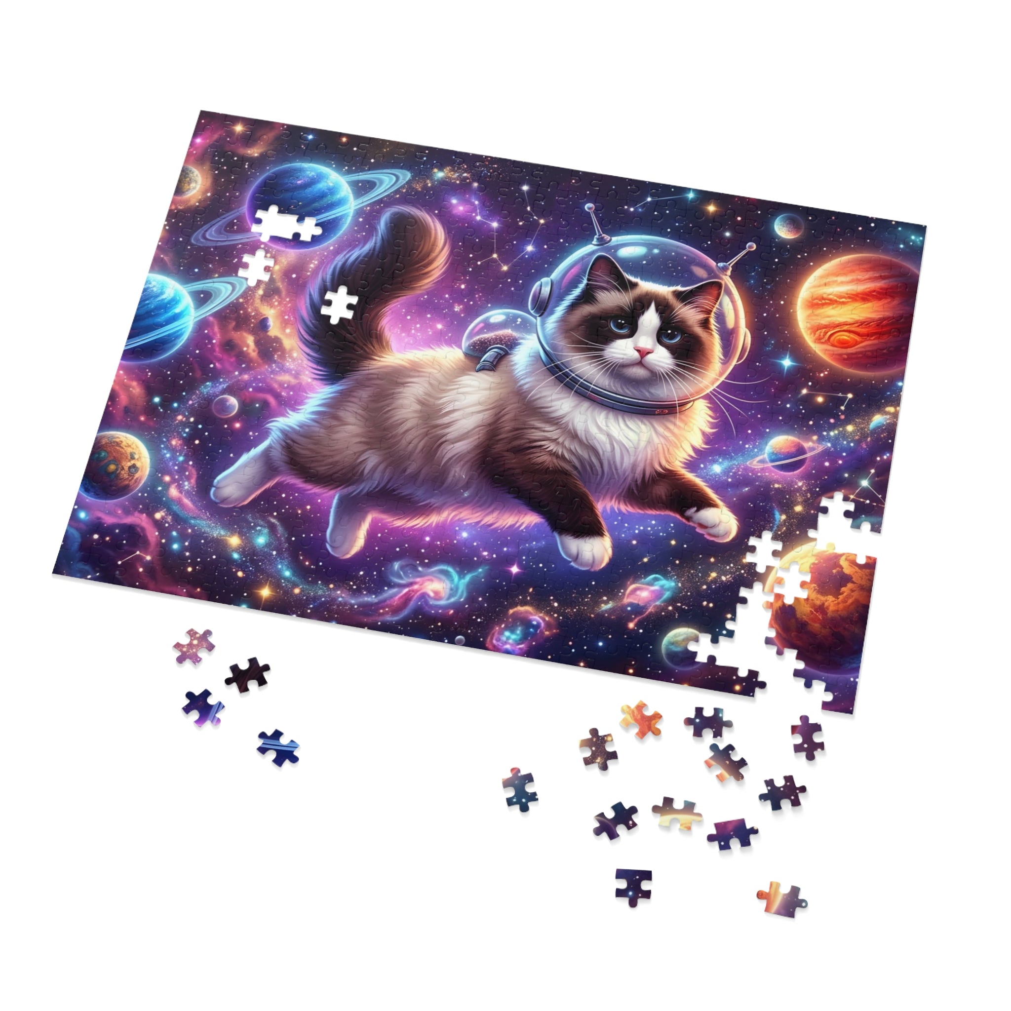 Seal Bicolor Ragdoll Astronaut Outer Space Jigsaw Puzzle