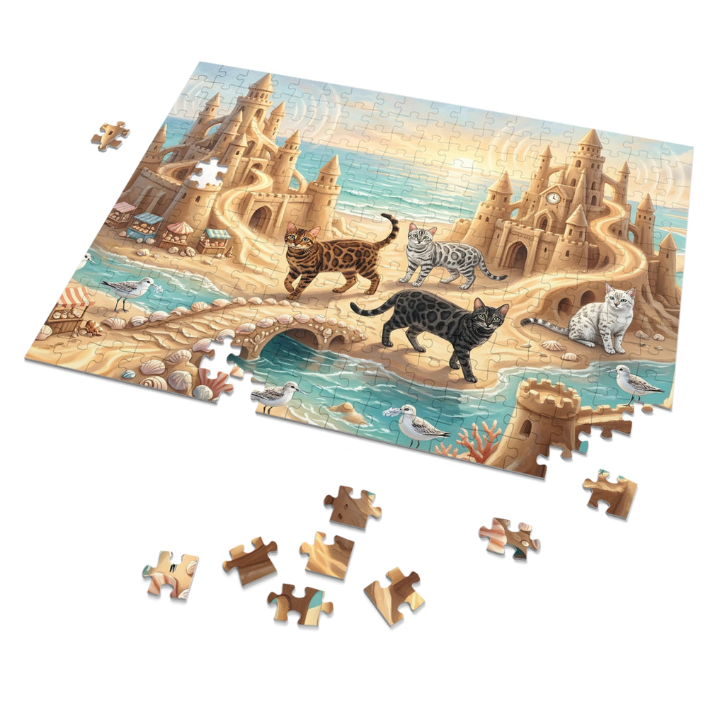 Bengal Cat Sandcastle Kingdom Jigsaw Puzzle