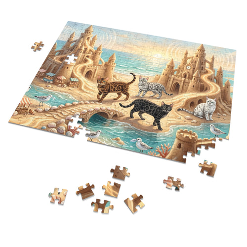 Bengal Cat Sandcastle Kingdom Jigsaw Puzzle