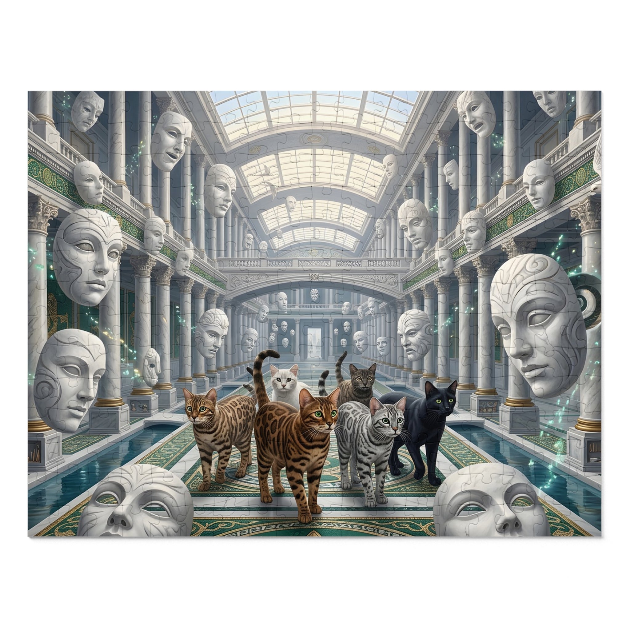 Bengal Cat Floating Mask Gallery Jigsaw Puzzle