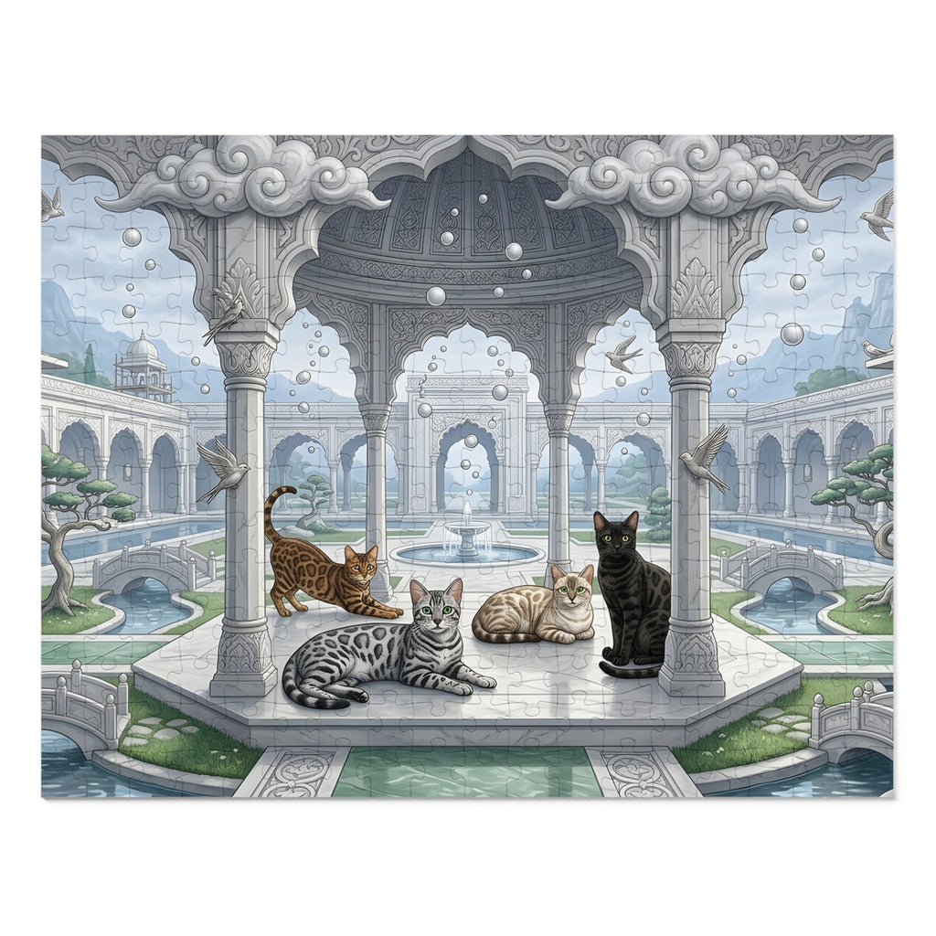 Bengal Cat Marble Pavilion Sanctuary Jigsaw Puzzle