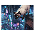 Seal Point Siamese Cyberpunk City Jigsaw Puzzle