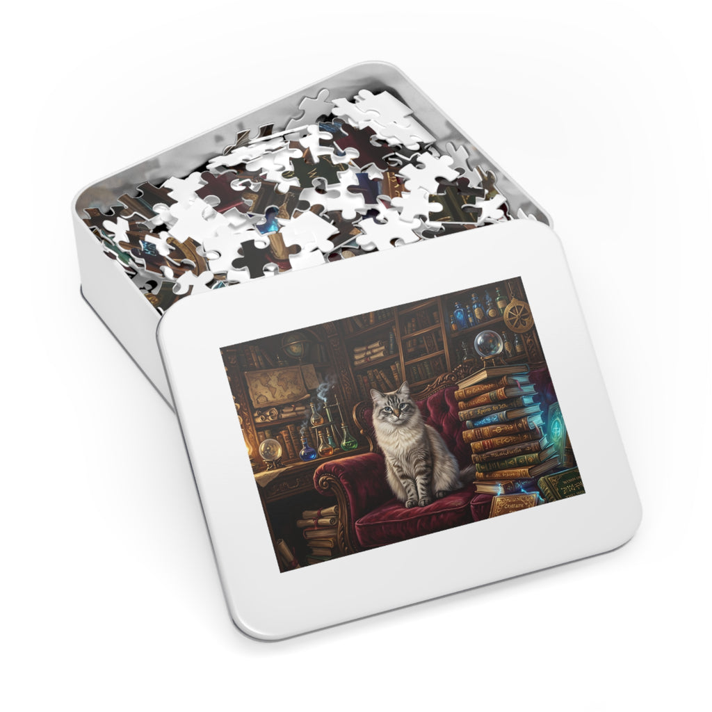 Seal Lynx Point Ragdoll Vintage Library Spellbooks Jigsaw Puzzle
