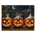 Calico American Shorthair Autumn Pumpkin Porch Jigsaw Puzzle